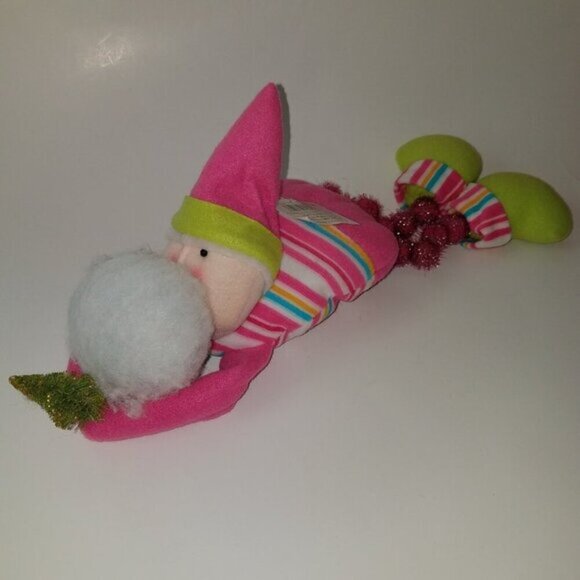 NWT Hancock Fabrics Plush Decoration Christmas Tree Bubble Elf Pink Green White - Picture 1 of 6